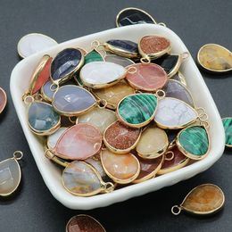 Natural Crystals Stone Pendants White Turquoise Jade Water Drop Shape Small Charms For Bracelets Earring DIY Jewellery