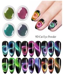 Nail Glitter 1 Box 02g 9D Cat Eye Magnetic Powder Colorful Mirror Magnet Art Pigment DIY Designs Decoration2942110