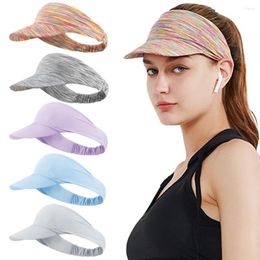 Berets Fashion Sun Visor Hat Women Men Sports Quick Dry Golf Tennis Cap Lightweight Tie Dye Roll-up Portable Summer Beach Hats