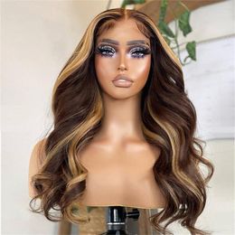 Highlights 13x6 Transparent Lace Front Wig Brazilian 27 Colored Human Hair Wigs For Women Straight 30 Inch Honey Blonde 180