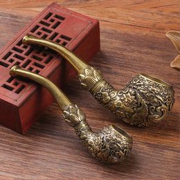Smoking Pipe Pure copper lotus pipe, men's tobacco special cleanable cigarette holder