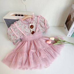 Summer Kids Girls Clothing Set Girl Cute Two-piece Dress Set Florals Top with Strap Skirt Chlildren Princess Casual Outfits Sets