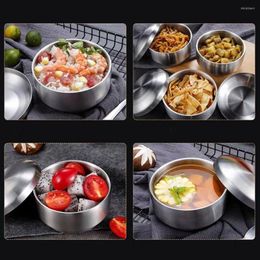 Bowls Stainless Steel Rice Bowl Container Double Layer Anti-Scalding With Lid