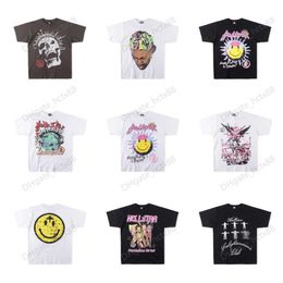 23ss Hellstar Studios Globe Tee Plus Size Men T-shirts Heavy Cotton Tops Man Vintage Oversized T-shirt Streetwear Tee Youth Tees tz