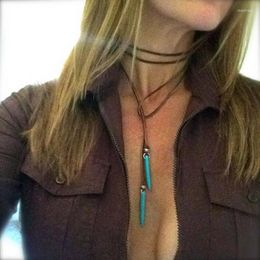 Pendant Necklaces Boho Maxi Long Necklace Multi Layer Choker With Geometric Pendants Vintage Chocker Collier Femme Fashion Jewellery XX137