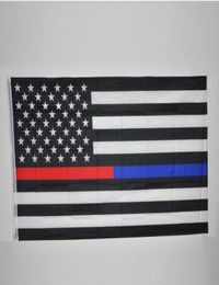 90150cm BlueLine USA Police Flags 3x5 Foot Thin Blue Line USA Flag Black White And Blue American Flag With Brass Grommets 50pcs 7590218