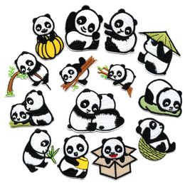 Panda Patches for Children Clothing Iron on Transfer Applique Patch for Bags Jeans DIY Sew on All Kinds Embroidery Badge Stickers