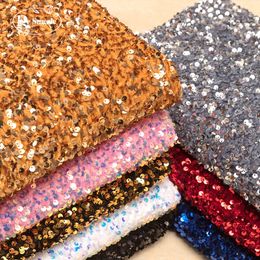 Fabric Multicolor Velvet Stretch 3D Fabric 5mm Sequin Party Glitter Dress Fabric for Sewing 230419