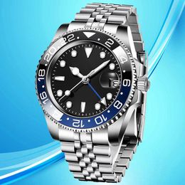 custom 3a automatic watches mens luxury watch 2813 sapphire glass waterproof designer model top quality mechanical movement watch blue and black bezel wristwatch