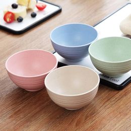 Bowls 4pcs Wheat Straw Salad Unbreakable Mixing Reusable Dishwasher Microwave Safe Soup For Home Kitchen