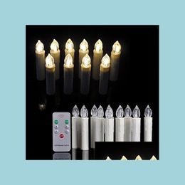 Party Decoration Wireless Led Remote Control Candles Lights Christmas Tree Home Decor Candle Lighting Lamp Easter Club Wax Taper Fes Dhab7