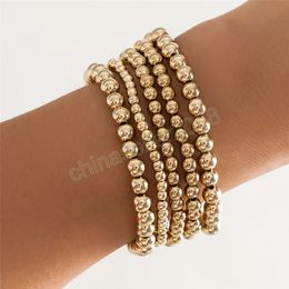 5Pcs Unique Acrylic CCB Big Ball Chain Bracelet on Hand for Women Fashion Statement Elastic Bangles Grunge Jewellery