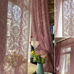 Curtain Pastoral Floral Lace Curtains Korean Princess Drapes For Bedroom Cafe Easy Installl Rod Pocket Cotinas Window Decos