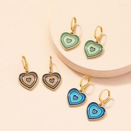 Backs Earrings Romantic 3-Color Heart-shaped Pendant Elegant Wedding Party Gold Ear Clip Valentine's Day Jewellery Gift