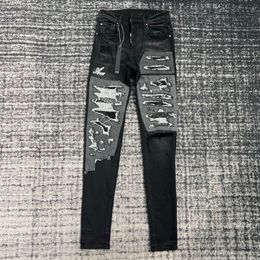 2024 청바지 캐주얼 스키니 청바지 남성 디자이너 진 블루 데님 바지 artisanal Jean Angry Ram Hip Hop Street Pant