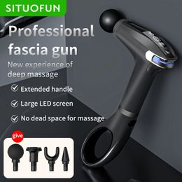 Full Body Massager SITUOFUN Professional Extended Massage Gun Deep Tissue Muscle Electric for Back and Neck Pain Relief Fitness 230419