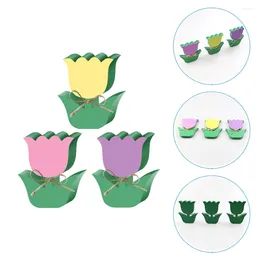 Decorative Flowers Easter Tulip Tabletop Wooden Sign Spring Table Wood Decor Desktop Decoration Tulips Centrepiece Decorations Ornament