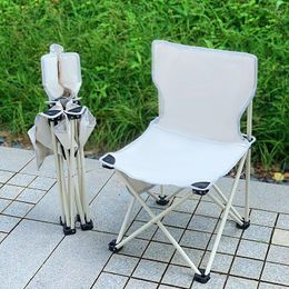 Camp Furniture 1pc Portable Camping Chair 200kg Bearing Foldable Lightweight For Outdoor Fishing Picnic Beach Party Folding Stool