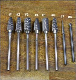 Nail Drill Accessories Wholepro Sier Electric Durable Tungsten Steel Carbide File Drill Bits For Nail Art Tools Equipment Mani9520151