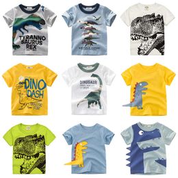 T-shirts Boys Girls Cartoon T-shirts Kids Dinosaur Print T Shirt For Boys Children Summer Short Sleeve T-shirt Cotton Tops Clothing 2-8Y P230419