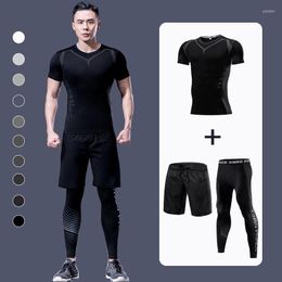 Running Sets Fitness Wear Men's Suit Sports Quick Dry Tights Training Clothes Basketball Gym Spring And Summer Ropa Deportiva Hombre