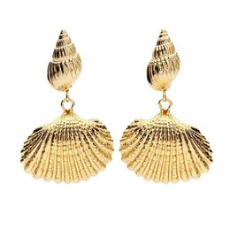 Dangle Chandelier Shell Earrings Statement Alloy Metal Mermaid Scallop Sea Beach Jewelry Gift Drop Delivery Dhakw