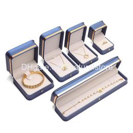 Jewellery Boxes Box Pu Leather Necklace Ring Storage Organiser Bracelet Pendant Case Travel Holder For Proposal Anniversary Dr Dh6Dl