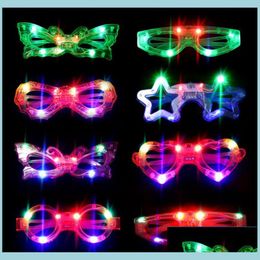 Other Event Party Supplies Led Glasses Kids Light Up Glowing Eyewear Birthday Christmas Shutter Shades Mti Shapes Drop Delivery Ho Dhs6Y