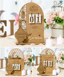 Other Festive Party Supplies Ramadan Countdown Calendar Eid Mubarak Wooden Ornament Decoration for Home Islam Muslim Decor Kareem 8090527