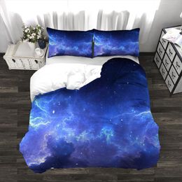 Bedding Sets Space Planets Print Duvet Cover Set Twin Size Universe Theme Star 3 Pieces Quilt Comforter With 2 Pillowcases