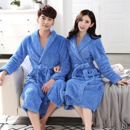 Women's Sleepwear Women Men Winter Thick Warm Ankle Long Bathrobe Soft Flannel Fleece Waffle Kimono Bath Robe Femme Dressing Gown Bridesmaid