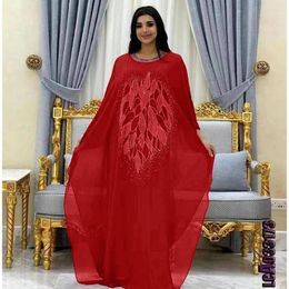 Ethnic Clothing African Muslim Caftan Abaya Long Dress Elegant Women Diamond Morocco Kaftan Islamic Bat Sleeve Robe Loose Wedding Party
