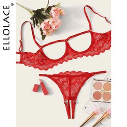 Sexy Set Ellolace Lingerie Hollow Out Underwear Women's Push Up Bra Erotic Sex For Women 230419
