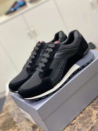 Famous Luxury Men Casual Shoes FLY BLOCK Running Sneakers Italy Classic Elastic Band Low Tops Black Blue Cowhide Designer Lightweight Tennis Sports Shoes Box EU 38-46