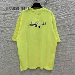 Mens Trendy balenz T Shirt Version Summer High Paris b Cola Series Os Loose Men's and Women's Fluorescent Green Short Sleeved T-shirt PZCD