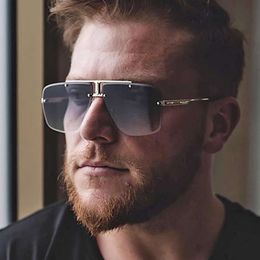 Casual frameless parallel bars gradient sunglasses with polygonal cut edges trendy glasses for men and women's fashionable sunglasses