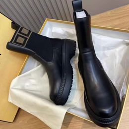 Winter Brand Domino Ankle Boots Black Calf Leather Round Toes Rubber Sole Biker Boot Top Quality Party Dress Lady Booties Walking Comfort Footwear