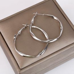 Hoop Earrings Hgflyxu For Women Silver Color Statement Fashion Ear Jewelry Aesthetic Nice Style Female 925 Needle