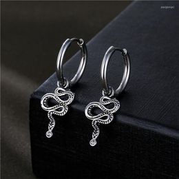 Hoop Earrings Vintage Style 1pcs 316L Stainless Steel Punk Hip Hop Snake For Women Men Party Fashion Jewellery Gifts E689