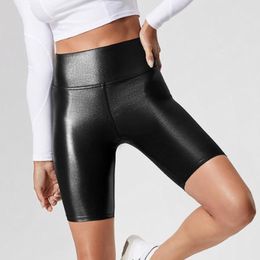 Active Shorts High Waist Sports Women Biker Summer Casual Sexy Skinny Fitness Imitation Leather Bodycon Cycling Slim Bottoms