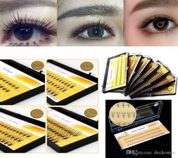 Fashion 10 Roots 60pcs Makeup Individual Cluster Eye Lashes Natural Long Soft Grafting Fake False Eyelashes5726255