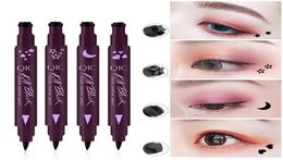 Stamp Eyes Liner Liquid Make Up Pencil Waterproof Black Doubleended Makeup Stamps Eyeliner Pencil 4styles RRA18272014333