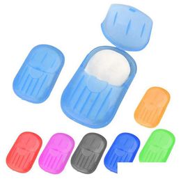 Soaps Disposable Soap Flakes Mini Travel Portable Paper Antibacterial Foaming Light Fragrance 20Pcs/Box Mixed Colours Drop De Dhgarden Dhtug