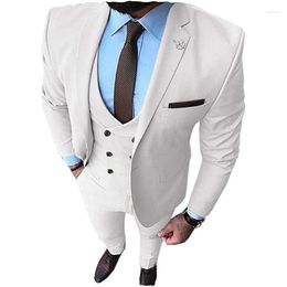 Men's Suits Gold Men's Prom Tuxedos Fashion Double Breasted Suit Slim Fit 3 Piece Notch Lapel Wedding Man Groomsmen (Blazer Vest Pants)