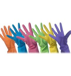 Multicolor Durable Candy Color Household Gloves Dish Washing Rubber Household Cleaning Gloves WXY1315756250