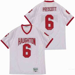 High School Football Haughton 6 Dak Prescott Jerseys Moive Breathable Team White Pure Cotton College Pullover Retro University All Ed for Sport Fans Uniform