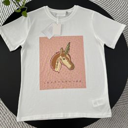 Men's brand T-shirt Italian T-shirt Unicorn Print casual fashion durable quality couple Coach designer clothing T-shirt topcotton