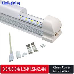 T8 integrated led tube complete with socket,fluorescent lighting,cabinet light,clear and milk cover,1ft 2ft 3ft 4ft 8ft,10 pack per a lot,xmtb-1