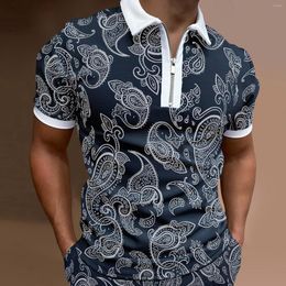 Mens T Shirts Mens Muscle Turn Down Collar Slim Fit Short Sleeve Floral Print Golfs Zipper Soft Tees Men S Big And Tall