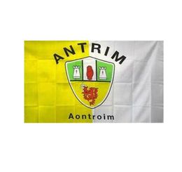 County Antrim Ireland Banner 3x5 FT 90x150cm Double Stitching Flag Festival Party Gift 100D Polyester Indoor Outdoor Printed s8005176